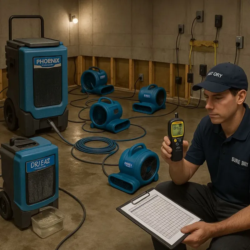 Structural Drying and Dehumidification process in Tarpon Springs, FL